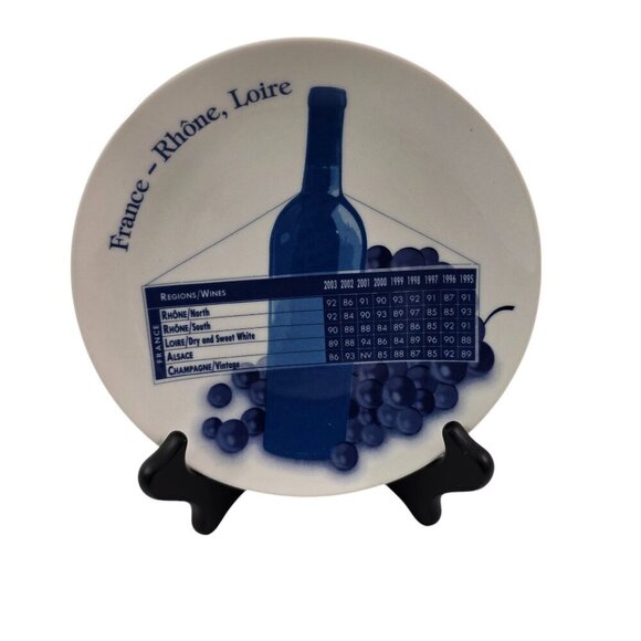 Wine Enthusiast USA & France Region Wines Cheese Fruit Dessert Plates – Set of 4 - Picture 9 of 16